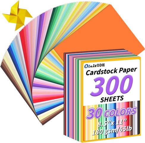 Oleitodh Colored Cardstock Bulk 300 sheets, 8.5" x 11" Cardstock Paper 30 Assorted Colors Construction Paper,180 GSM Card Stock Scrapbooking Supplies for Diy Crafts Cricut Card Making in Kuwait