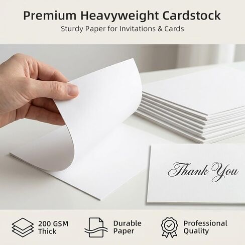 White Cardstock 5x7, 100 Pack Heavyweight 74lb / 200GSM Cardstock Paper, Blank Card Stock for Printer, Invitations, Greeting Cards, Postcards, Wedding Invitations, DIY Crafts in Kuwait