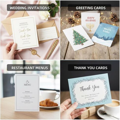 White Cardstock 5x7, 100 Pack Heavyweight 74lb / 200GSM Cardstock Paper, Blank Card Stock for Printer, Invitations, Greeting Cards, Postcards, Wedding Invitations, DIY Crafts in Kuwait