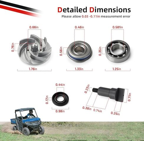 ل بولاريس ACE رينجر رياضي RZR 450 500 570 2014-2024 دفاعة مضخة مياه وعمود ث/تحمل مجموعة سدادات مانعة للتسرب 5138875 in Kuwait