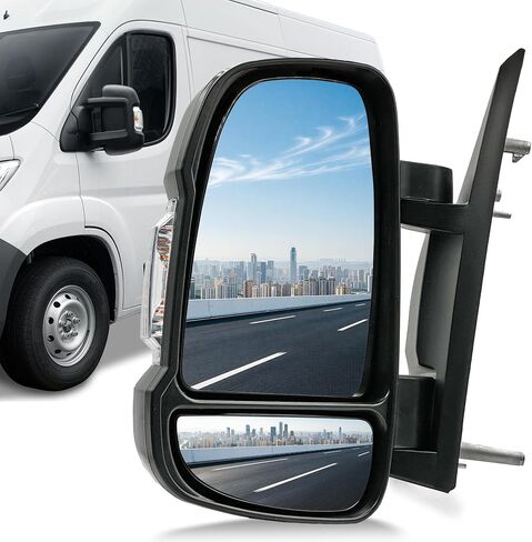 Passenger Right Side Mirror for Dodge Ram Promaster 1500 2500 3500 2014-2025, with Heated Glass Turn Signal Light Manual Folding Without Power Glass Replaces CH1321417 5VE98JXWAB(2 Pins) in Kuwait