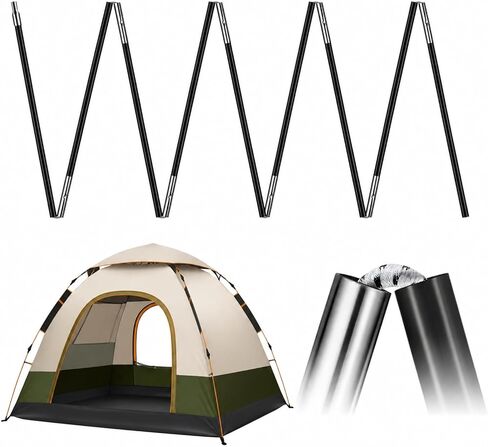 Fiberglass Tent Poles Replacement Pre Assembled Black Tent Pole Tent Replacement Parts Camping Poles for Hiking Outdoor Camping Backpacking Tent in Saudi Arabia