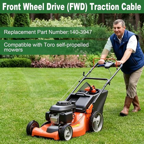140-3947 Front-Wheel Drive Towing Cable for 22-inch Toro Recycler self-Collecting mowers Including Models 21442 21445 21447 and 21770 in Kuwait