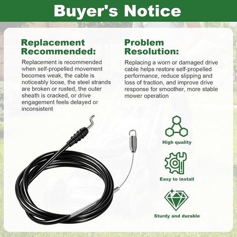 140-3947 Front-Wheel Drive Towing Cable for 22-inch Toro Recycler self-Collecting mowers Including Models 21442 21445 21447 and 21770 in Kuwait