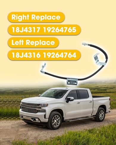 18J4317 18J4316 خرطوم الفرامل الهيدروليكي للجانب الأيسر والأيمن مناسب لسيارة Chevy Avalanche Suburban Silverado Classic GMC Sierra GMC Yukon XL H2 1500 2500 3500 Classic 1999-2007 استبدال 19264765 19264764 in Kuwait