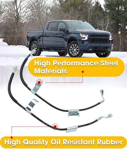 18J4317 18J4316 خرطوم الفرامل الهيدروليكي للجانب الأيسر والأيمن مناسب لسيارة Chevy Avalanche Suburban Silverado Classic GMC Sierra GMC Yukon XL H2 1500 2500 3500 Classic 1999-2007 استبدال 19264765 19264764 in Kuwait
