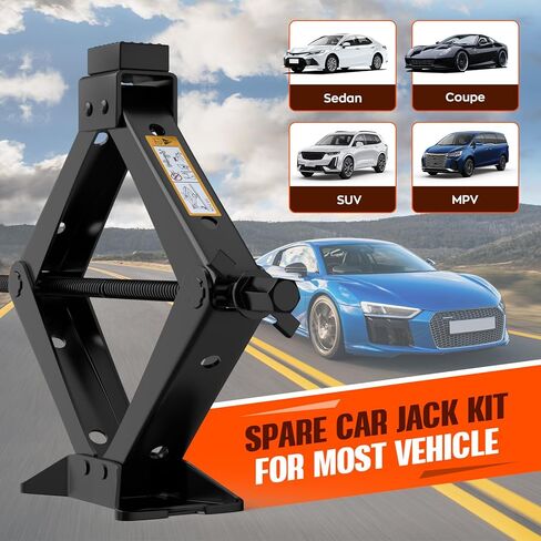 Universal Scissor Jack 3 Ton, Portable Car Jack Kit 3 Ton with Lug Wrench, Heavy Duty Tire Changing Kit, Emergency Lifting Jack for Car SUV ATV in Saudi Arabia