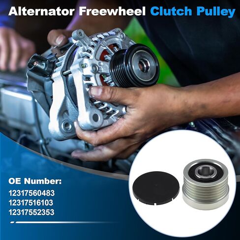12317560483 Alternator Freewheel Clutch Pulley for BMW Z4 3.0 2006-2008 for BMW X5 3.0 2007-2010 Overrunning Alternator Pulley Replacement Part 1 Set in Kuwait