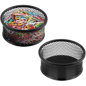 Paper Clip Holder With 50PCS Colored paper clips, 2/4PCS Stackable PaperClip Organizer for Desk,Metal Mesh PaperClip Holders with Non-Slip EVA Pad,for Office Binder Box(2pcs) in Saudi Arabia