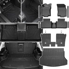 مجموعة سجادات الأرضية لسيارة Nissan Rogue 2014-2020 (ليست للرياضة/Select/Hybrid/7-Seat)، حصيرة مسند الظهر TPE لجميع الأحوال الجوية، ملحقات واقيات عتبة الباب وبطانة البضائع (لNissan Rogue | 2014-2020) in Kuwait