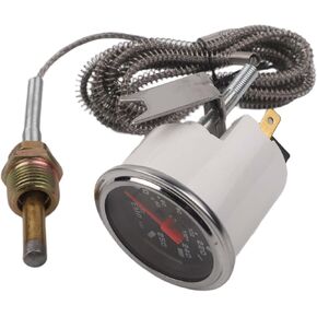 Mechanical Water Temp Gauge 52MM 40-120C for Car Truck Boat with Sensor NPT 1/2 12V LED Backlight Silver Metal Housing in Kuwait