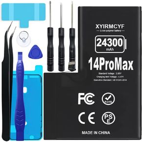 بطارية XYIRMCYF بقدرة 2500 مللي أمبير في الساعة فائقة السعة متوافقة مع iPhone 4/4G، بطارية بديلة ليثيوم بوليمر 0 دورة لهاتف iPhone 4/4G، مع مجموعة أدوات إصلاح احترافية in Kuwait