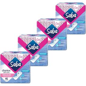 Saba Diarios Regular Liners, for Daily Use, Breathable Pantiliners, 400 Count (10 Packs of 40) in Kuwait