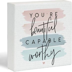 Simply Said, INC Small Talk Inspirational Sign - Be The Change You Wish to See in The World - 5.25 x 5.25 Wood Sign - Inspirational Wood Block Plaque - Made in USA - STS1293 in Kuwait