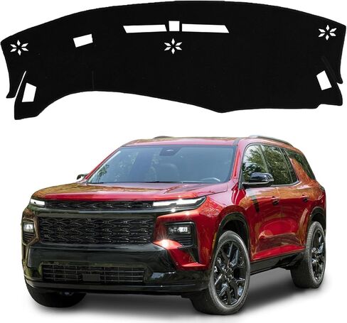غطاء لوحة القيادة لسيارة 2024 2025 2026 Chevy/Chevrolet Traverse، واقي لوحة القيادة غير القابل للانزلاق وواقي من الشمس، حجب الأشعة فوق البنفسجية، وسادة حصيرة لوحة القيادة مضادة للوهج in Kuwait