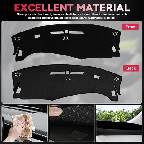 غطاء لوحة القيادة لسيارة 2024 2025 2026 Chevy/Chevrolet Traverse، واقي لوحة القيادة غير القابل للانزلاق وواقي من الشمس، حجب الأشعة فوق البنفسجية، وسادة حصيرة لوحة القيادة مضادة للوهج in Kuwait