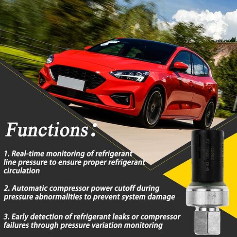 مستشعر مفتاح ضغط التيار المتردد متوافق مع Ford Expedition F150 Fiesta Focus Lincoln، مفتاح مستشعر ضغط قابض مكيف الهواء استبدال # 6F9319D594AA، 6F9Z19D594AA in Kuwait