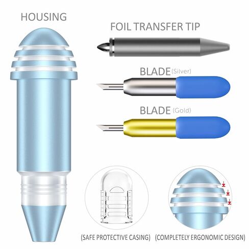2 Pack Cutting Blades + Housing & Foil Transfer Kit for Cricut Joy/Joy2/Xtra，Cut a Wide Variety of Materials. Foil Transfer Tool Makes it easyto Embellish Insert Cards (Bule) in Saudi Arabia