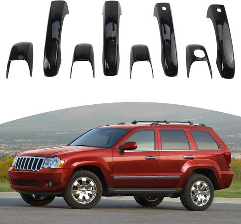 أسود لامع لأغطية مقابض الأبواب لسيارة Grand for Caravan 2011-2022، زخرفة خارجية ABS لملحقات الحماية in Kuwait