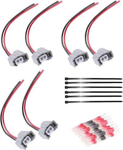 MAMIKO Fuel Injector Wiring Harness Connector Pigtails for Camry Avalon Corolla Celica Highlander Matrix Prius RAV4 Sienna Tacoma Venza(6 PCS) in Saudi Arabia