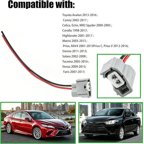 MAMIKO Fuel Injector Wiring Harness Connector Pigtails for Camry Avalon Corolla Celica Highlander Matrix Prius RAV4 Sienna Tacoma Venza(6 PCS) in Saudi Arabia