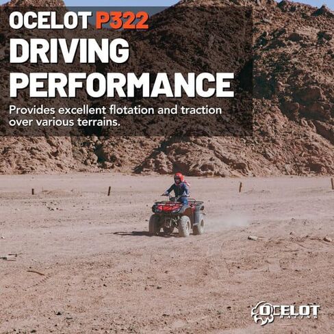 إطار Ocelot P322 الخلفي 16x8-7 ATV بأربع طبقات متين، وأداء على الطرق الوعرة، بدون أنبوب، مداس غير اتجاهي، إطارات Knobby Sport 16x8x7 ATV مقاس 16 بوصة للأوساخ والعشب والحصى in Kuwait
