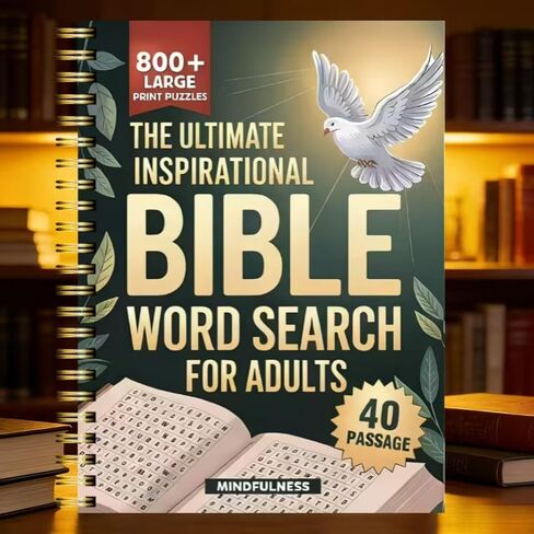 مخطط البحث عن كلمات الكتاب المقدس للبالغين - مجلة ألغاز مطبوعة كبيرة قائمة على الإيمان تحتوي على 800 كلمة ملهمة و40 آية من الكتاب المقدس، وسجل دراسة الكتاب المقدس لتحسين الذاكرة والاسترخاء والتفاني اليومي in Kuwait
