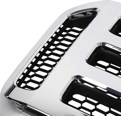 مجموعة شبكة ECOTRIC متوافقة مع 2005-2007 Ford SuperDuty F250 F350 F450 F-250 F-350 F-450 Excursion Chrome مع بديل مشط العسل الرمادي لـ FO1200456 5C3Z8200BAA (بدون شعار) in Kuwait