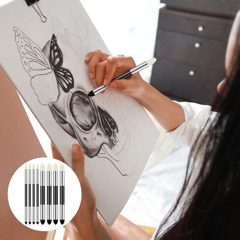 8 قطع من أقلام الباستيل الزيتية الناعمة للفنانين قلم إسفنجي لمزج الباستيل الزيتي من أجل الباستيل ذو طرف مزدوج قابل لإعادة الاستخدام رسم فني قابل للغسل فرشاة إسفنجة لفرك الرسم الفني للفنانين المحترفين in Kuwait