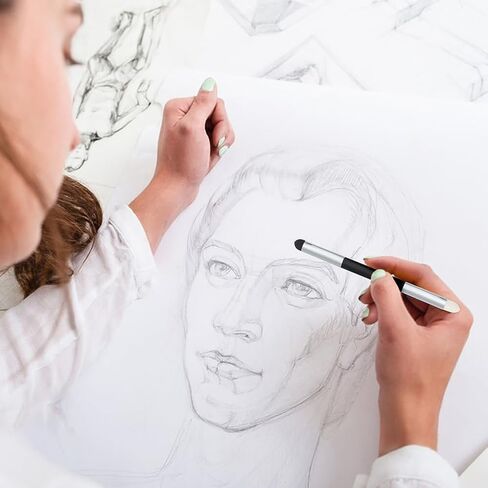 6 قطع من قلم إسفنجة مزج الفنان، فرشاة إسفنجة قابلة للغسل للرسم، أدوات مزج الباستيل الفنية للرسم برأسين لمزج الرسم والإضاءة والتظليل in Kuwait