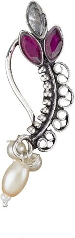 LOVENSPIRE Nose Pin Oxidized German Silver Clip On Nath Marathi Nath Nosepin Jewelry For Women Indian Snap On Nose Ring Jewelry Gift For Girls Non Piercing Nose Clip in Saudi Arabia