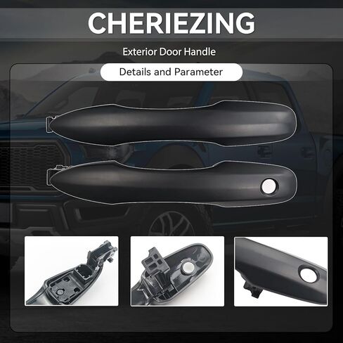 Cheriezing Exterior Door Handle Matte Black Compatible with Select Toyota Models Avalon Camry Corolla Hiace Mirai Prius Venza Yaris - Front Rear Left & Right Side Set of 4 in Kuwait