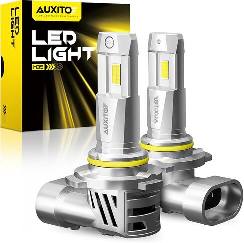 مصابيح AUXITO 9005 HB3، 40000LM 1000% أكثر سطوعًا 6500K ضوء أبيض بارد مع مروحة، حجم هالوجين صغير 1:1، عمر 30 عامًا، CANbus جاهز بدون وميض، عبوة من 2 in Kuwait