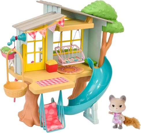 Honey Bee Acres Interactive 2 Story Tree House Playset with Exclusive Squirrel Poseable Figure Includes 21 Pieces in Kuwait