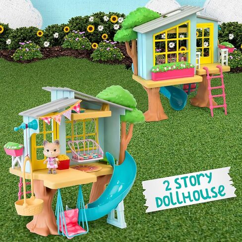 Honey Bee Acres Interactive 2 Story Tree House Playset with Exclusive Squirrel Poseable Figure Includes 21 Pieces in Kuwait
