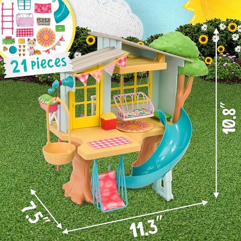 Honey Bee Acres Interactive 2 Story Tree House Playset with Exclusive Squirrel Poseable Figure Includes 21 Pieces in Kuwait
