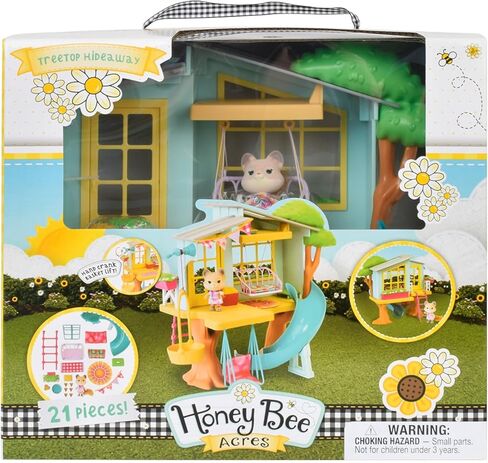 Honey Bee Acres Interactive 2 Story Tree House Playset with Exclusive Squirrel Poseable Figure Includes 21 Pieces in Kuwait