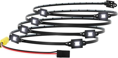 مصباح هيكل LED RC مزود بـ 8 أوضاع إضاءة مصباح روك لـ 1/10 TRX4 Sport TRX4 K10 Bronco 1979 RC جزء ترقيات السيارة الزاحفة (أسود) in Kuwait