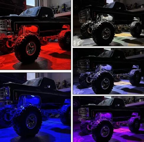 مصباح هيكل LED RC مزود بـ 8 أوضاع إضاءة مصباح روك لـ 1/10 TRX4 Sport TRX4 K10 Bronco 1979 RC جزء ترقيات السيارة الزاحفة (أسود) in Kuwait