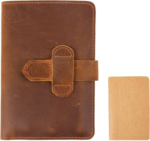 Genuine Leather Notebook Cover, Pocket Notes Covers for 3.5x5.5inch Notebooks, Multi-Pocket Wallet Organizer with Pen Loop, Fits Notebook, Travel Journal, EDC Notepad Accessories in Kuwait
