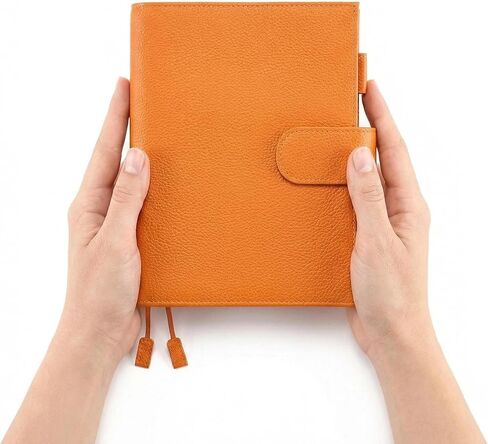 Premium A5 Leather Notebook Cover - 6 Card Slots, 2 Bookmarks, Fits Hobonichi Cousin, Stalogy, Midori MD, Pen Loop & Back Pocket in Kuwait