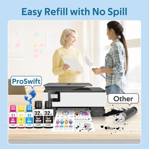 مجموعة زجاجات حبر 31 32XL خزان ذكي 7602 6001 عبوة حبر متوافقة مع HP 31 Ink 32XL مجموعة زجاجات حبر أسود للخزان الذكي 7602 5101 5000 651 5103 6001 7301 7001 7302 5102 7002 7006 طابعة in Kuwait