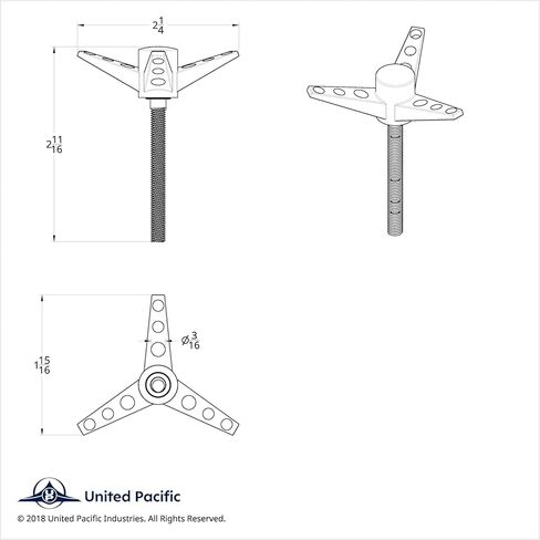 United Pacific Industries A6216-11 3 Wing Bolt (لمنظفات الهواء) in Kuwait