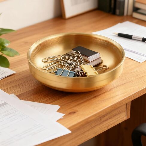 Paper Clip Holder, Paperclips Holders for Desk, Set of 2 Gold Bowl for Binder Bobby Pin Dispenser in Saudi Arabia