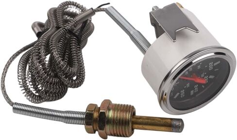 مقياس درجة حرارة الماء الميكانيكية 52 مللي متر 40-120C لسيارة شاحنة قارب مع جهاز استشعار NPT 1/2 12 فولت LED الخلفية الإسكان المعدني الفضي in Kuwait