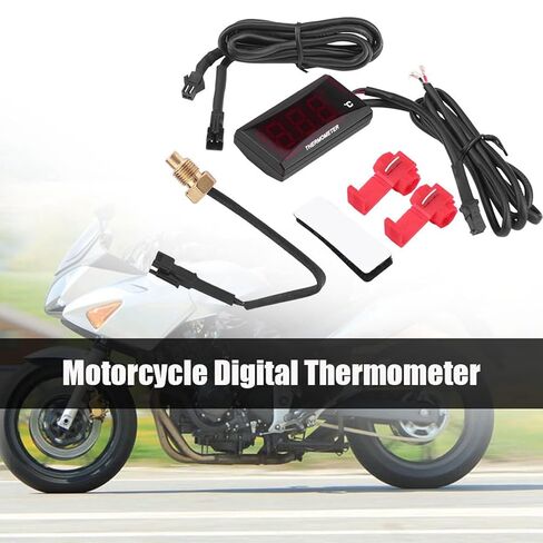 Tbest Universal Motorcycle Digital Thermometer Water Temp Temperature Gauge Meter for Racing Scooter (Red Backlight) in Kuwait