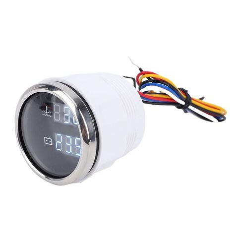 Car Water Temp Voltmeter High Precision 2 in 1 Digital Gauge for Clear Readings Camper Vessels White in Kuwait