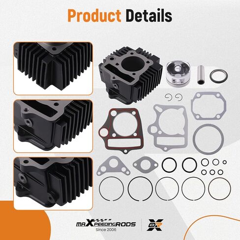 maXpeedingrods 54mm Bore Cylinder Rebuild Kit with Piston Rings Gaskets Pin for 1P54FMI Engine Zongshen 125cc with Piston Rings Gaskets Pin for Dirt Bikes Honda CRF SSR BMS ATVs Go Karts TaoTao Apollo in Kuwait