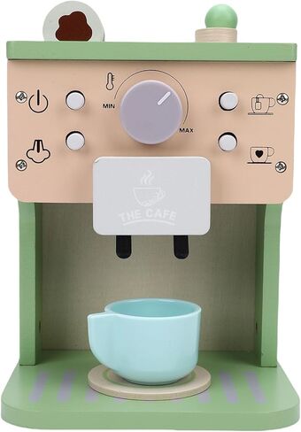 GOWENIC Wooden Coffee Maker Toy, Coffee Machine Playset, Imaginative Kitchen Girls with Accessories in Kuwait
