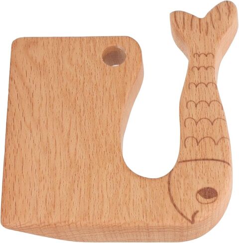 HURRISE Kids Wooden Safe Cooking Vegetable Fruit Cutter Montessori Kitchen Tool for Ages 2-8 - Safe Beech Wood Design, Ergonomic, Ideal for Fruits, Vegetables and Family Fun (Fish Pattern) in Kuwait
